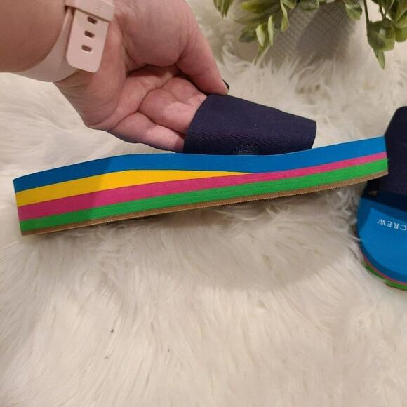 J. Crew Platform EVA Blue Stripe Slides Size 6 - Picture 8 of 12